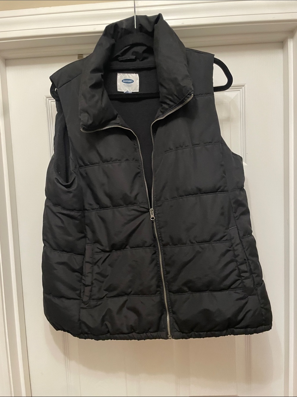 Old Navy Black Puffer Vest with High Collar